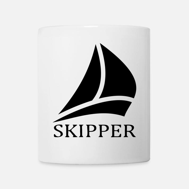 skipper segelboot logo - Tasse - Weiß
