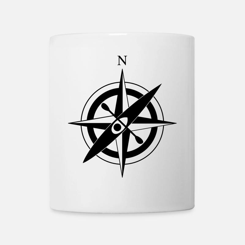 Kompass Rose Kajak - Tasse - Weiß