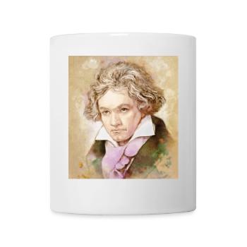 Ludwig van Beethoven in watercolor style - Mug - white - Front