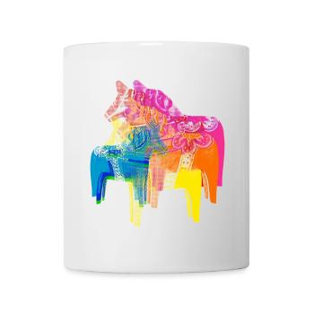 Pop Art Dala Horses Pull de Noël Style Scandi - Mug blanc - blanc - Devant