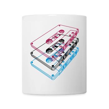 Cassette 3D – Retro Mixtape Vintage Perspective - Mug - white - Front