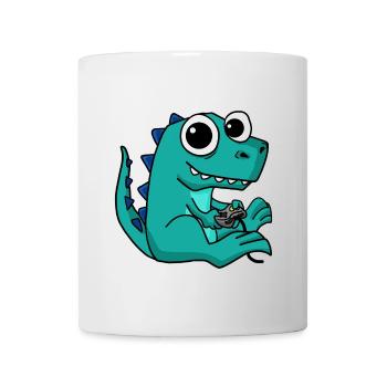 Gaming Dinosaur Sweet Gamer Nerd Animal Dear - Mug - white - Front