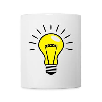 Glühbirne Comic Vektor 3 Farbig personalisierbar - Tasse - Weiß - Vorne