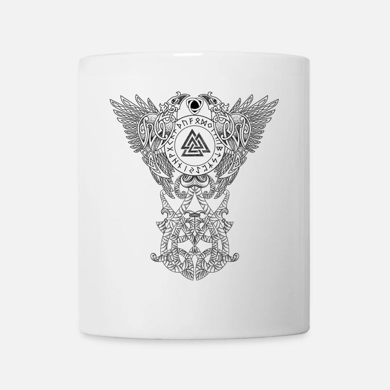 celte arbre corbeaux d’odin - Mug blanc - blanc
