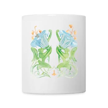 Symmetrische Lilienkunst für elegante Kleidung - Tasse - Weiß - Vorne