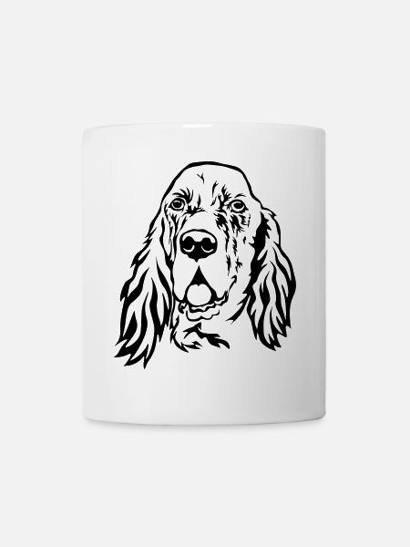 Englischer Setter Kopf - Tasse - Weiß