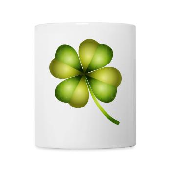 four-leaf clover in bright green tones - Mug - white - Front