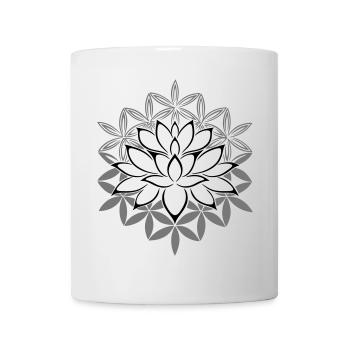 Lotus fleur de lotus fleur de vie - Mug blanc - blanc - Devant
