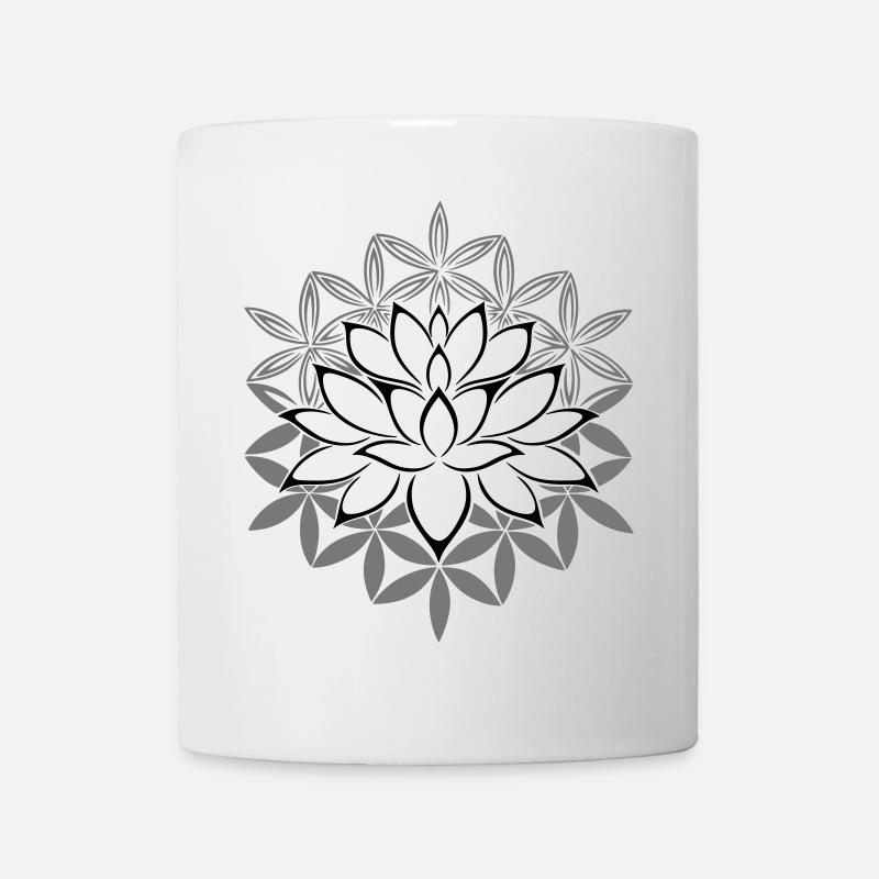 Lotus fleur de lotus fleur de vie - Mug blanc - blanc