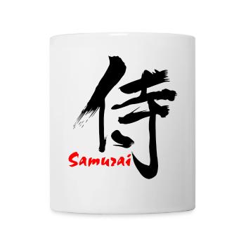 Samouraï en écriture kanji japonaise - Mug blanc - blanc - Devant