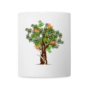 nature arbres arbres arbres forêt couleurs automne printemps - Mug blanc - blanc - Devant
