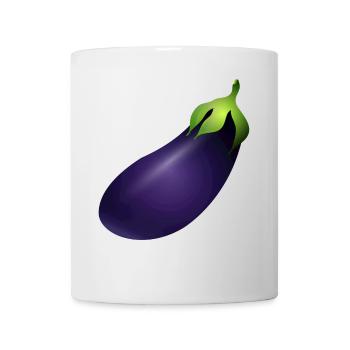 large violet glowing aubergine - Mug - white - Front
