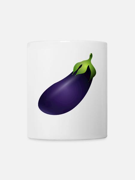 große Violett leuchtende Aubergine - Tasse - Weiß