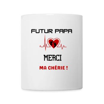 Futur papa, merci ma chérie. - Mug blanc - blanc - Devant