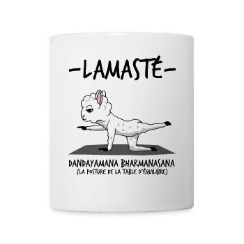 Lamasté La posture table d'équilibre - Humour Yoga - Mug blanc - blanc - Devant