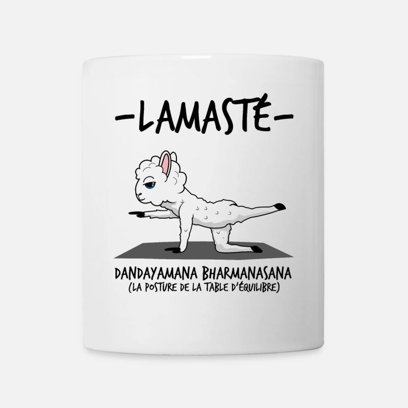 Lamasté La posture table d'équilibre - Humour Yoga - Mug blanc - blanc