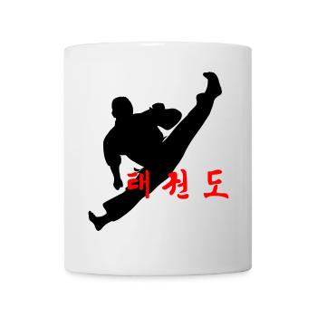 Logo de Taekwondo sauté coup de pied coréen - Mug blanc - blanc - Devant
