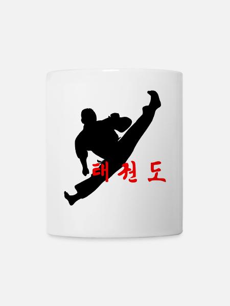 Taekwondo Logo gesprungen Kick Koreanisch - Tasse - Weiß