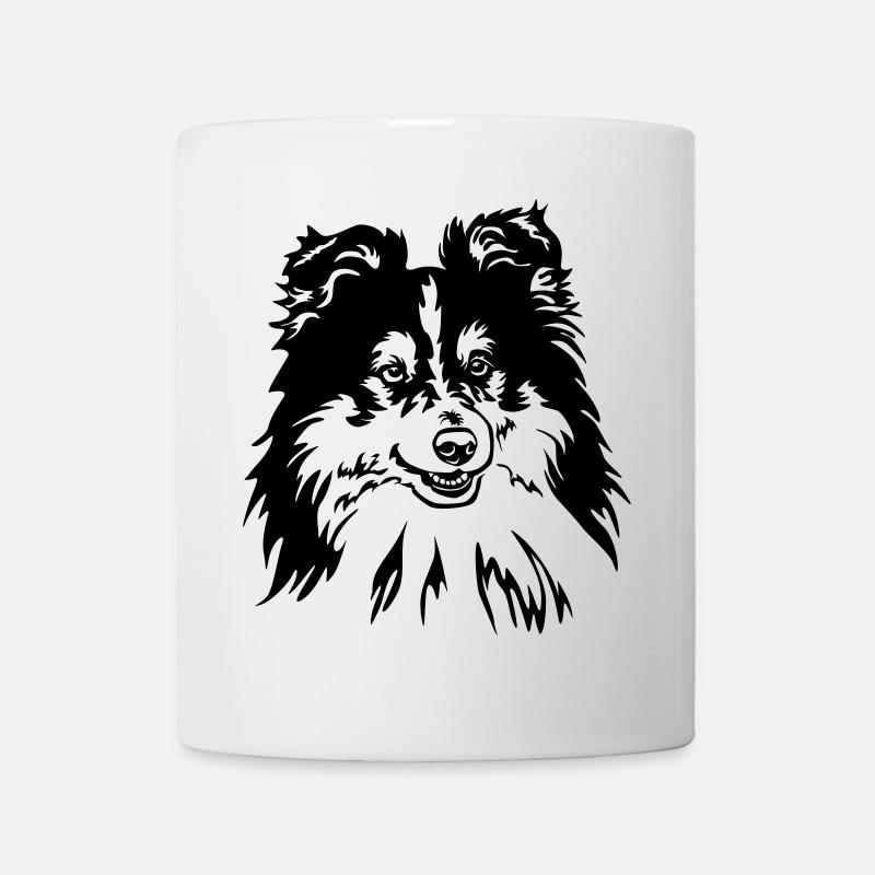 Sheltie Kopf - Tasse - Weiß