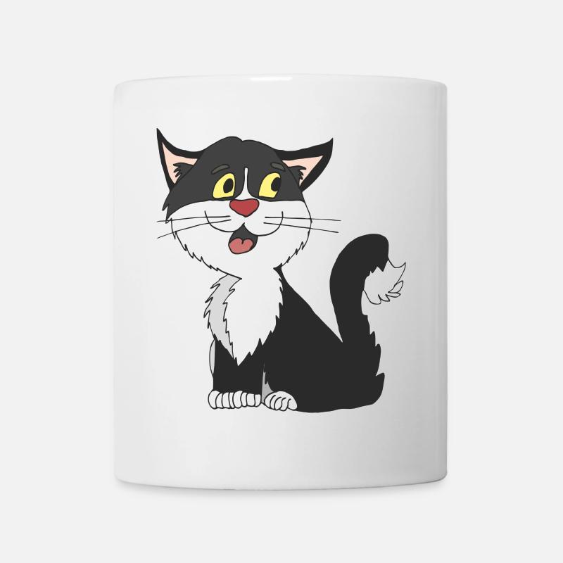 katze schwarz weiss - Tasse - Weiß