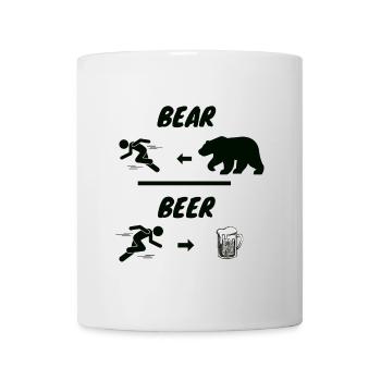 Course face à l’ours puis bière - Mug blanc - blanc - Devant