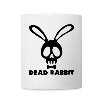 Lapin tête de mort noir - Mug blanc - blanc - Devant