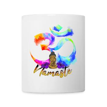 Namaste Bow Iris Buddha - Mug - white - Front