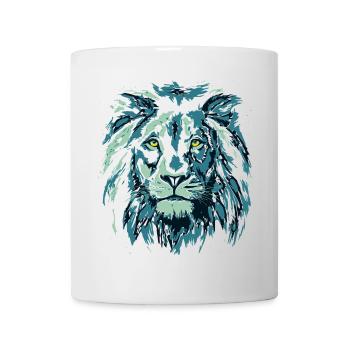 Tête de lion - Signe du zodiaque Lion - Mug blanc - blanc - Devant