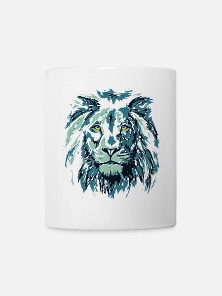 Löwenkopf - Sternzeichen Löwe - Tasse - Weiß