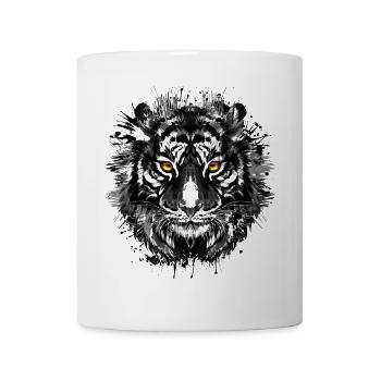 Bunter Tiger - Farbenfroher Tiger - Tasse - Weiß - Vorne