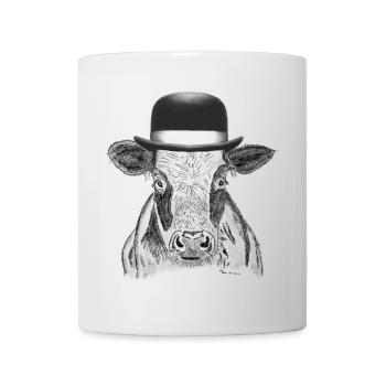  Kuh mit Hut - Tasse - Weiß - Vorne