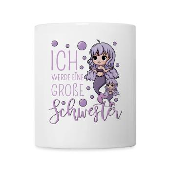 Ich werde eine große Schwester Meerjungfrau - Tasse - Weiß - Vorne