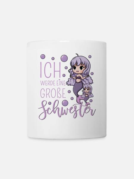 Ich werde eine große Schwester Meerjungfrau - Tasse - Weiß