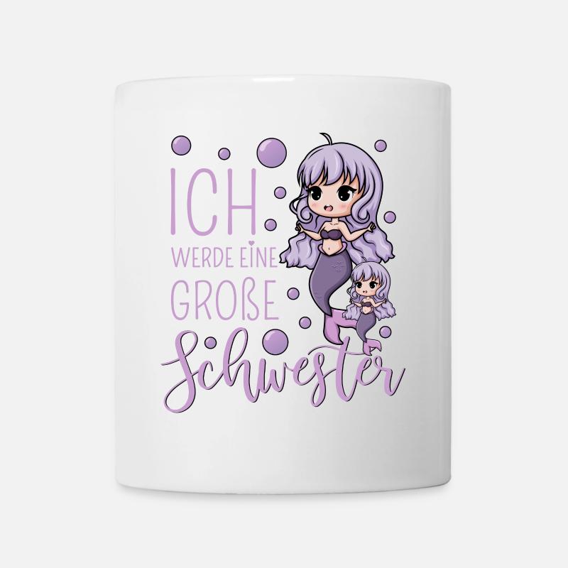 Ich werde eine große Schwester Meerjungfrau - Tasse - Weiß
