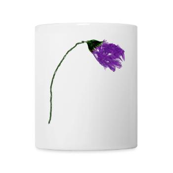 Violet flower with abstract surface - Mug - white - Front