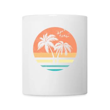 Palm Sunset Retro Circle - Mug - white - Front