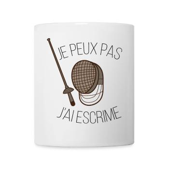 je peux pas j ai escrime - Mug blanc - blanc - Devant