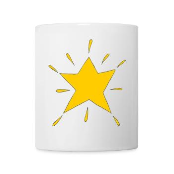 stern gelb strahlend - Tasse - Weiß - Vorne
