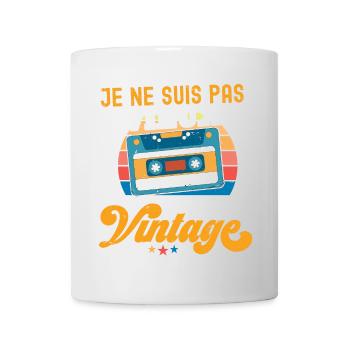 Cassette Vintage Arc ciel Nostalgie - Mug blanc - blanc - Devant