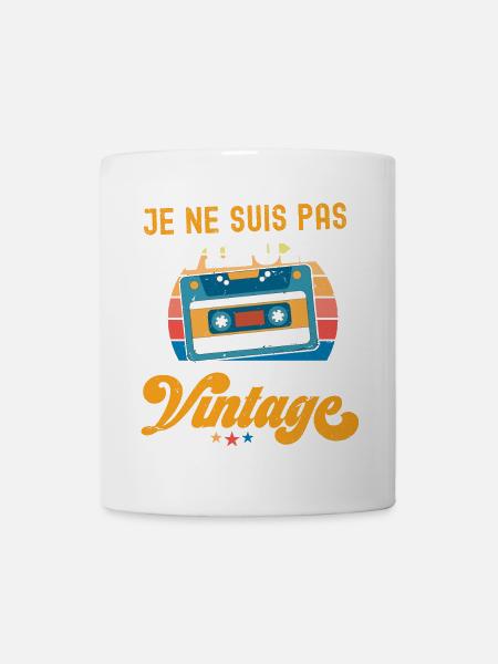 Cassette Vintage Arc ciel Nostalgie - Mug blanc - blanc