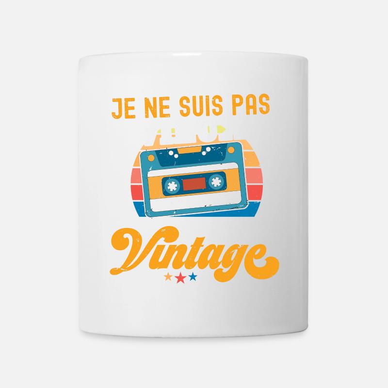 Cassette Vintage Arc ciel Nostalgie - Mug blanc - blanc