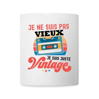 Je ne suis pas Vintage Cassette - Mug blanc - blanc - Devant