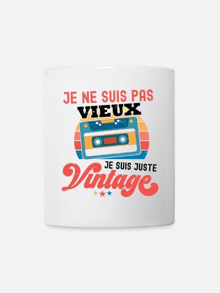 Je ne suis pas Vintage Cassette - Mug blanc - blanc