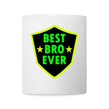 Best bro ever (Wappen, Sterne) - Tasse - Weiß - Vorne