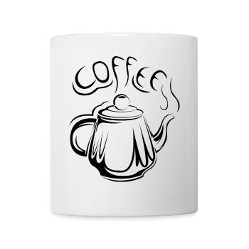 coffee kaffeekanne Kaffee Cafe Symbol icon Logo - Tasse - Weiß - Vorne