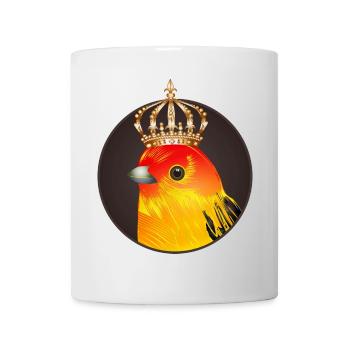 royal bird as a portrait with a golden crown - Mug - white - Front