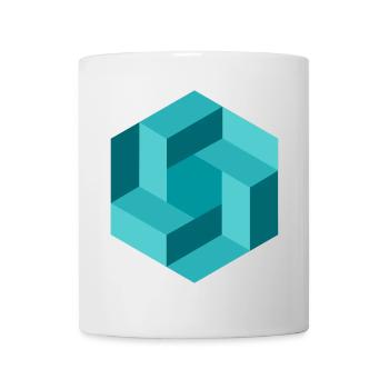 Géométrie abstraite en bleu - Mug blanc - blanc - Devant