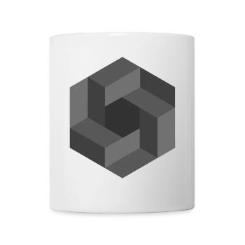Geometrisches Illusionsmuster Schwarz Weiß - Tasse - Weiß - Vorne