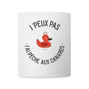 T-shirt pêche – J’peux pas j’ai pêche aux canards - Mug blanc - blanc - Devant