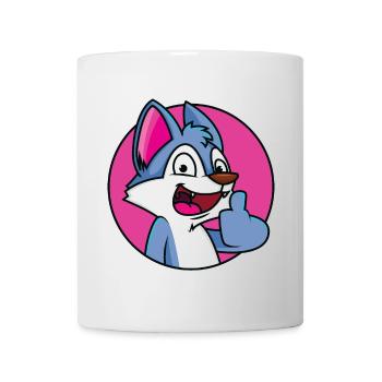 Pouce levé loup - Mug blanc - blanc - Devant